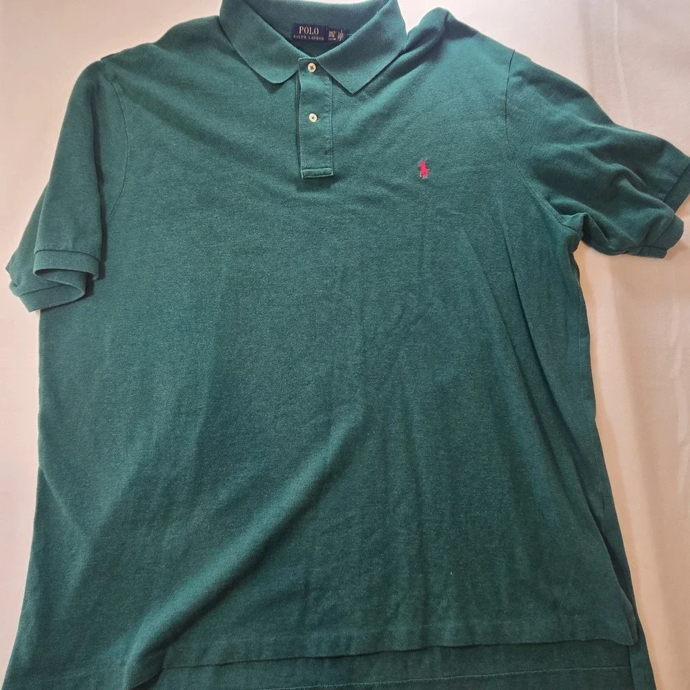 Polo Ralph Lauren Short Sleeve Men's Size 3XLT Tall Pink Pony‎ Lime Green Shirt